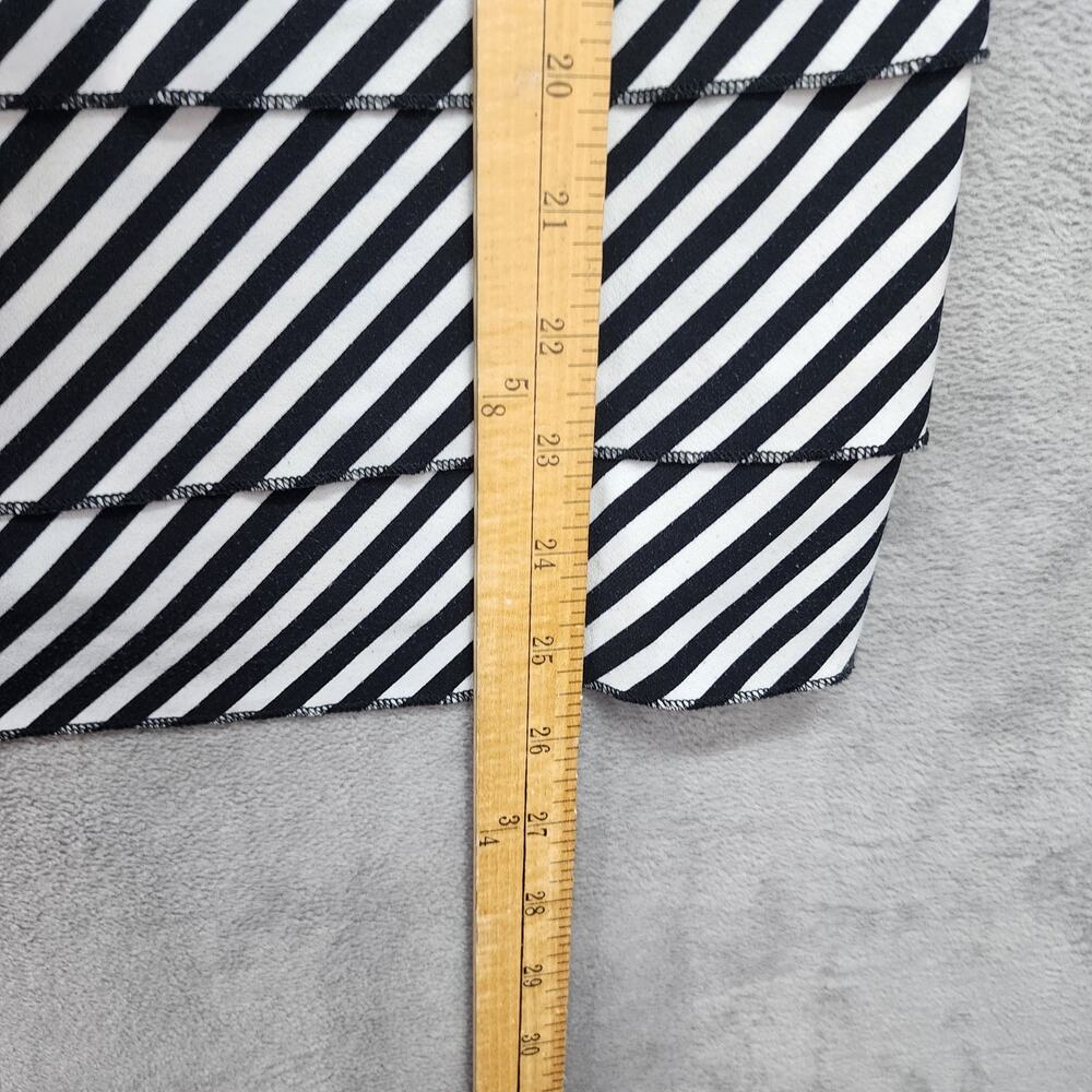 Laundry Shelly Segal Top L 90s Boho Tiered Black White Striped Layering Shirt - Picture 13 of 13